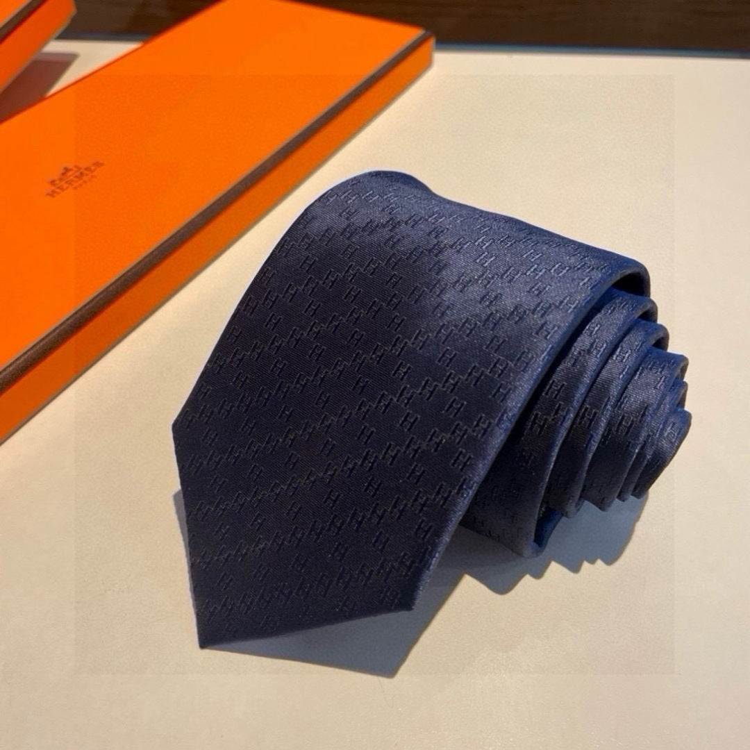 Hermès Men's Diamond H Pattern Silk Tie