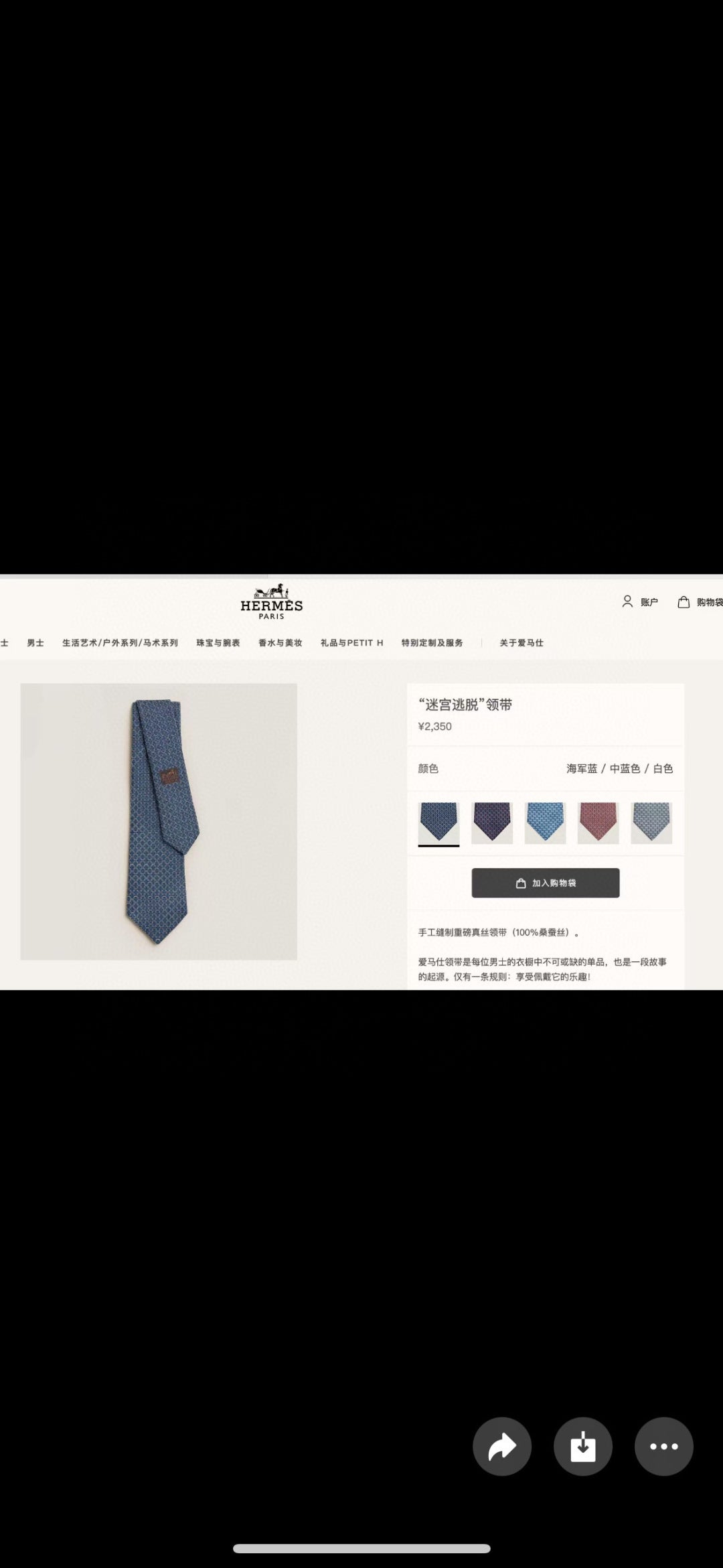 Hermès Philippe Mouquet Men's Tie