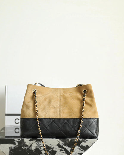 Chanel 25A Suede Hobo Shopping Bag