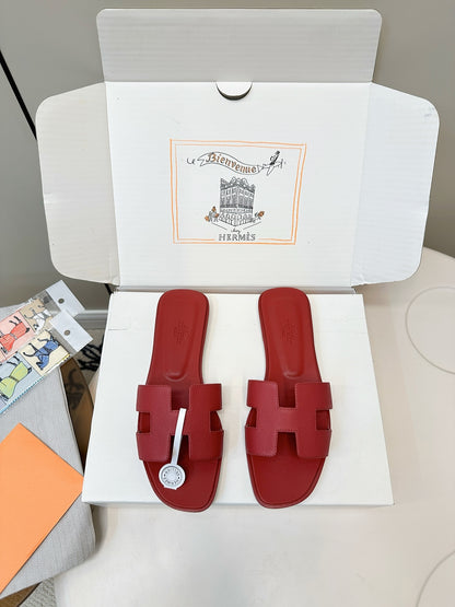 Hermès Fashion Palm-Grain H Slides