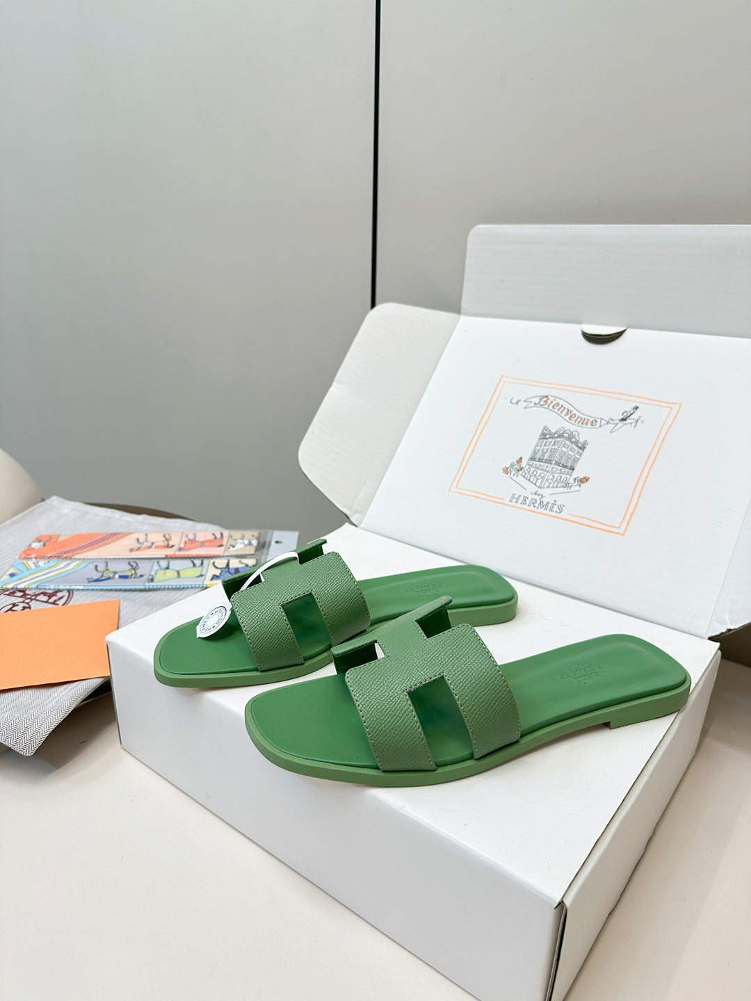 Hermès Palm Grain H-Slides