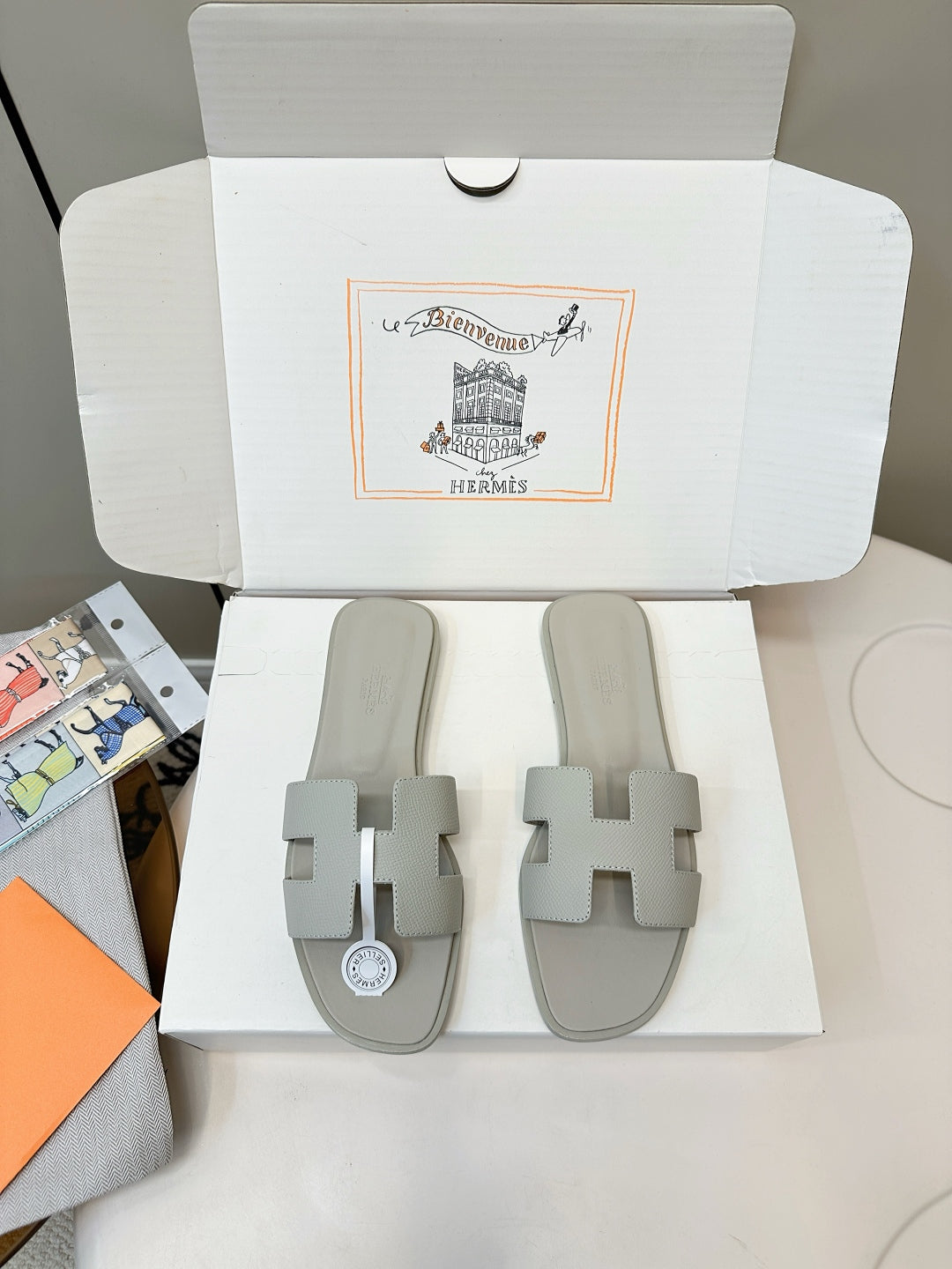 Hermès Palm Grain H-Slides