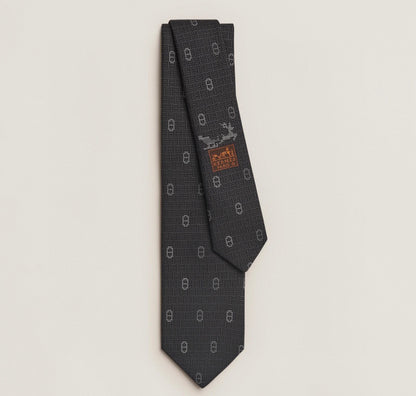 Hermès Men's Winter Anchor Chain Silk Tie – New Collection