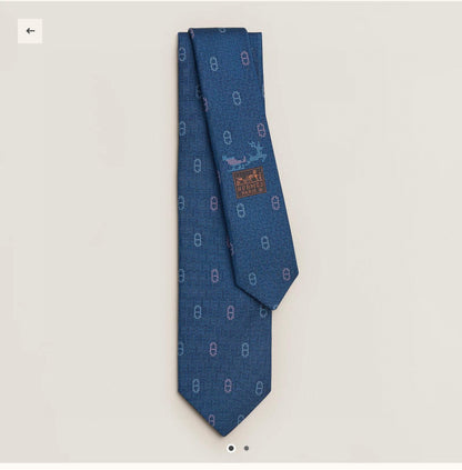 Hermès Men's Winter Anchor Chain Silk Tie – New Collection