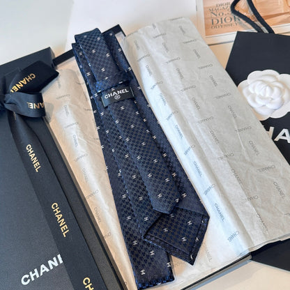 Chanel Double C Logo Silk Tie