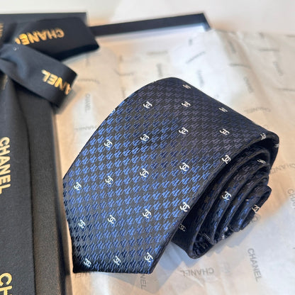Chanel Double C Logo Silk Tie