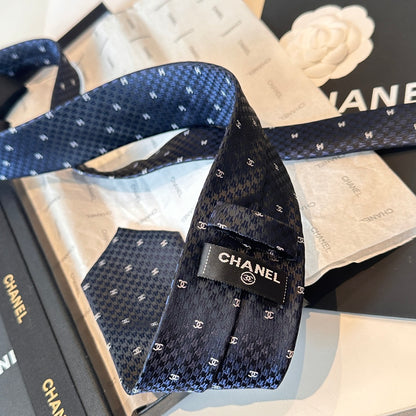 Chanel Double C Logo Silk Tie