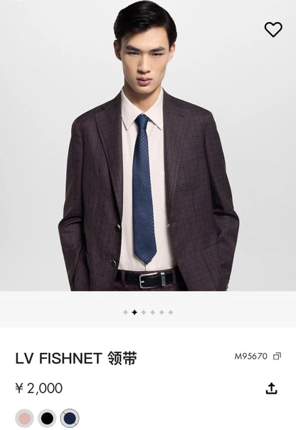 Louis Vuitton Fishnet Silk Tie