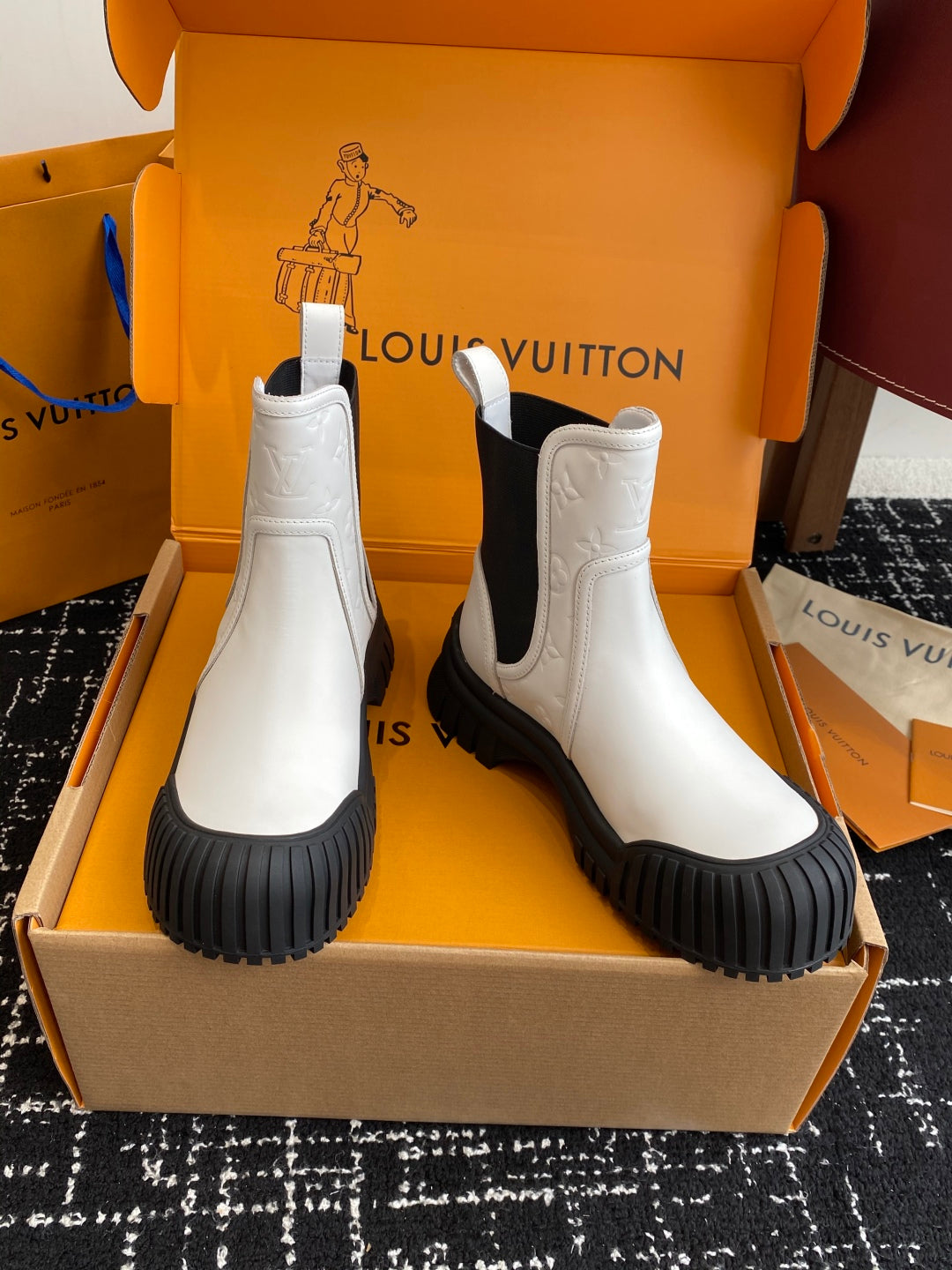 Louis Vuitton Runway Slip-On Ankle Boots – New Collection