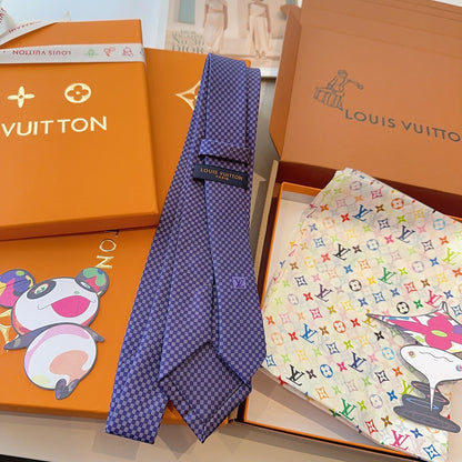 Louis Vuitton Classic Checkerboard Silk Tie