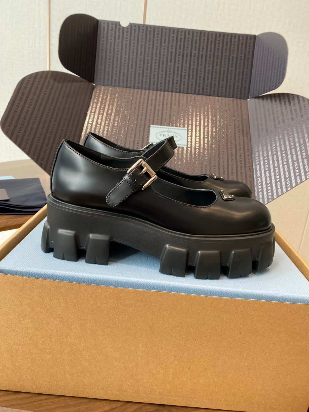 Prada Monolith Platform Mary Jane Shoes