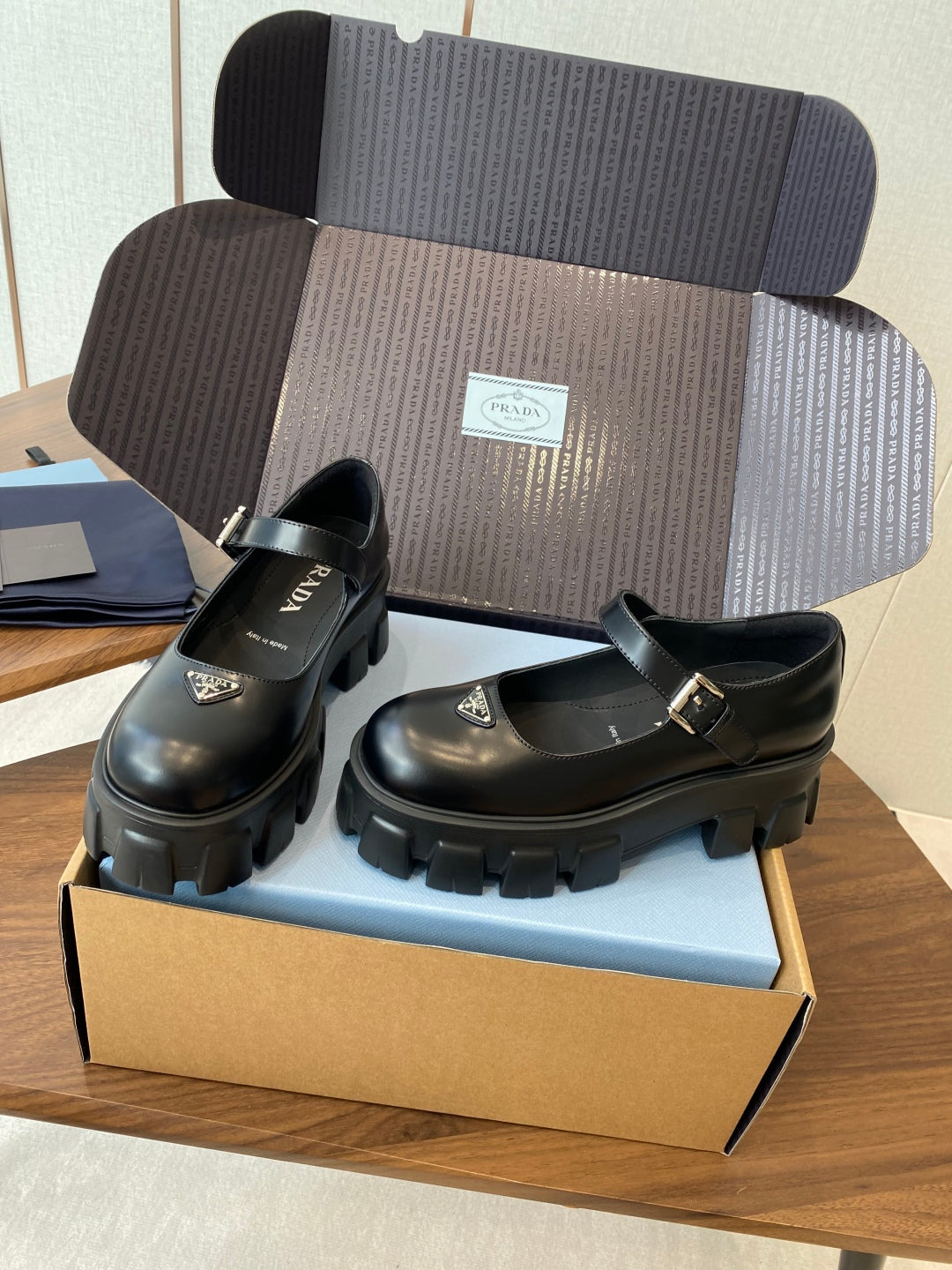 Prada Monolith Platform Mary Jane Shoes