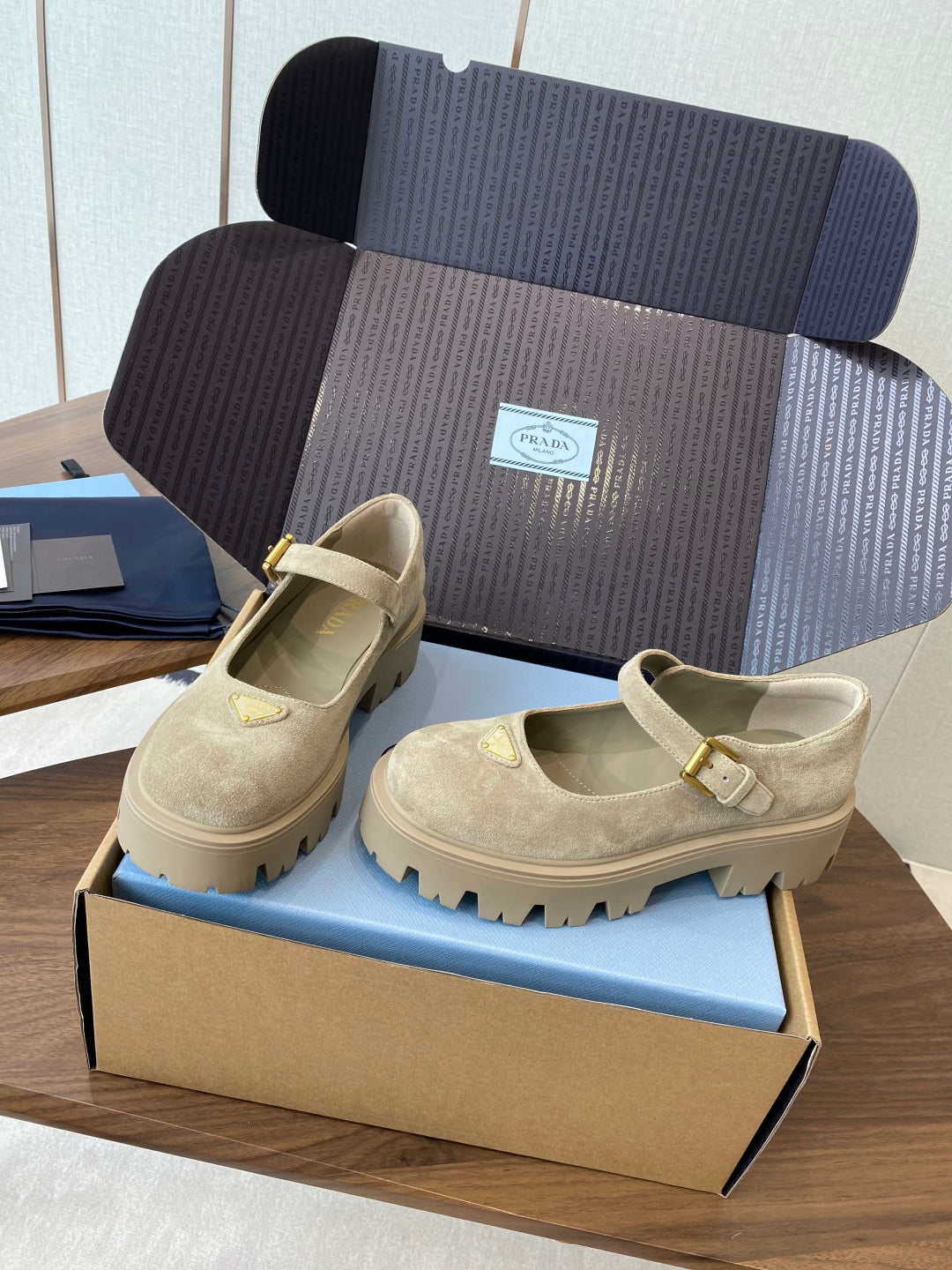 Prada Monolith Platform Mary Jane Shoes