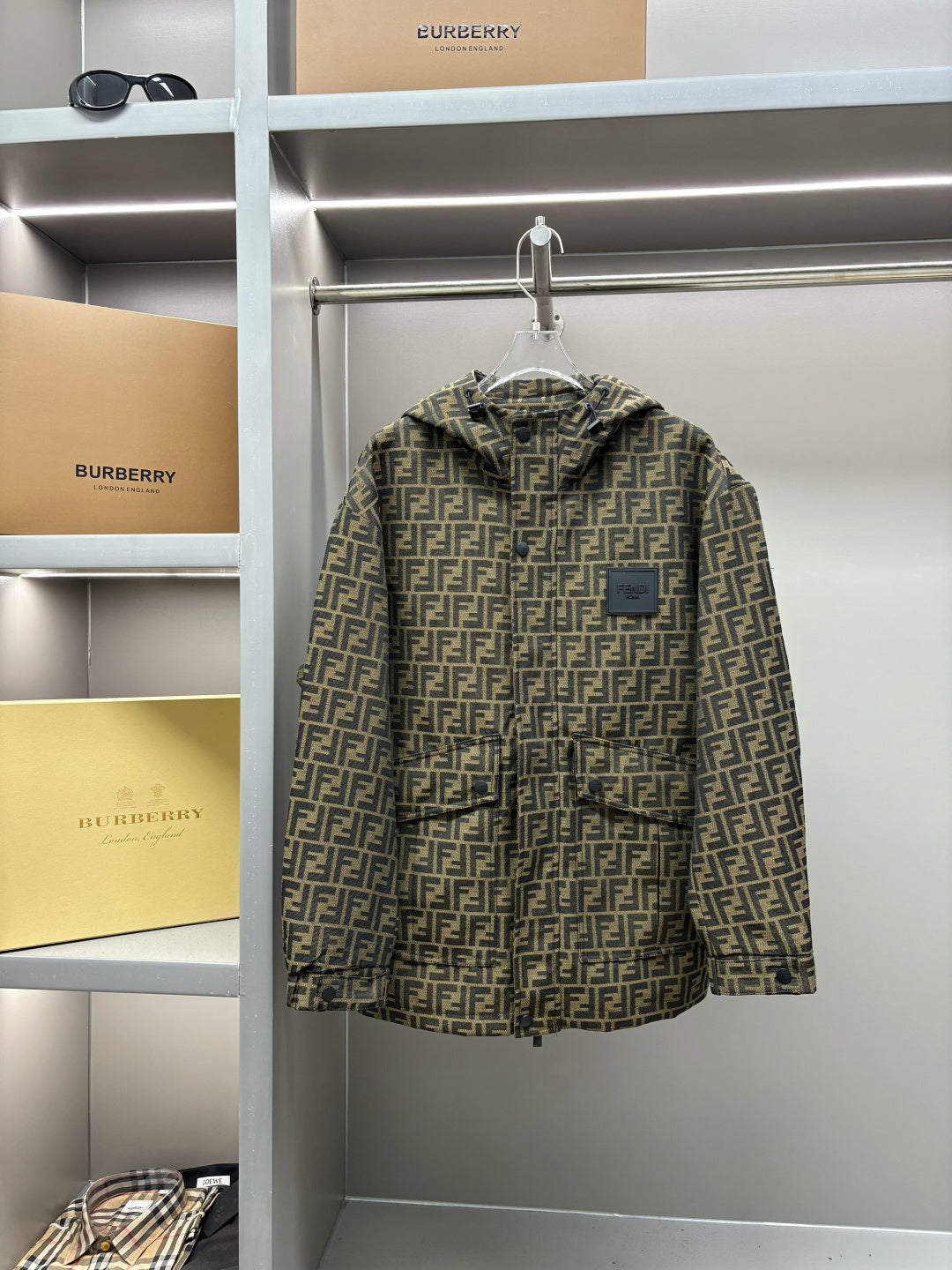 Fendi FF Jacquard Hooded Thin Jacket