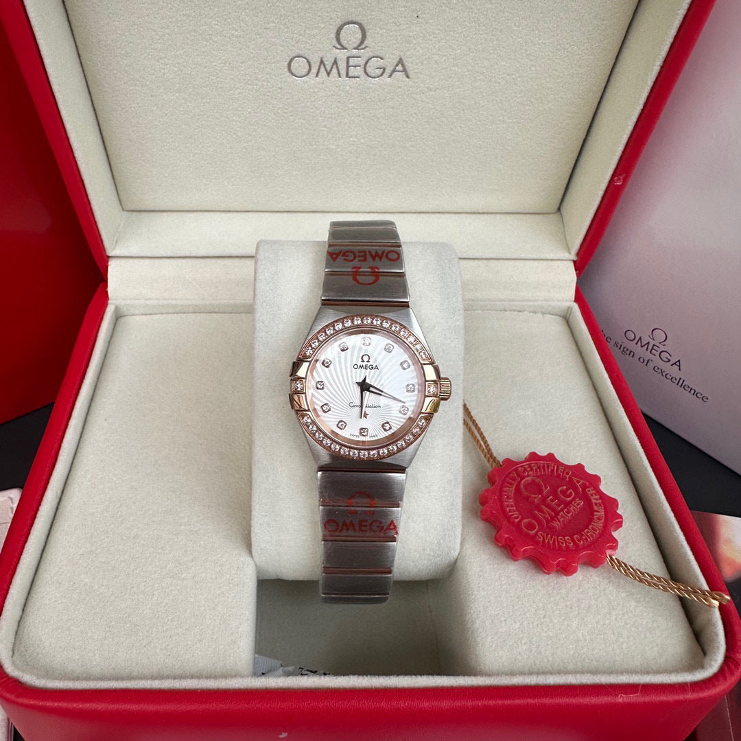 Omega Constellation Series Rose Diamond Ladies Watch