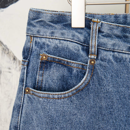 Loewe Anagram Embroidered Distressed Denim Jeans