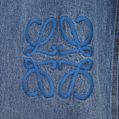 Loewe Anagram Embroidered Distressed Denim Jeans