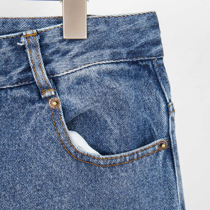 Loewe Anagram Embroidered Distressed Denim Jeans