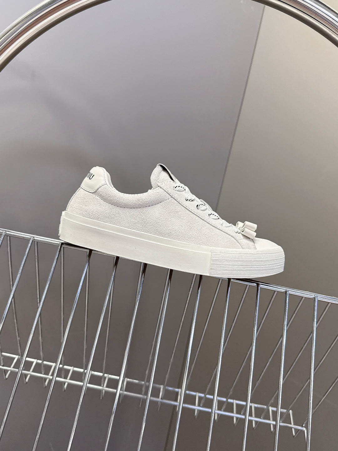 Miu Miu Distressed Retro Double Lace Sneakers