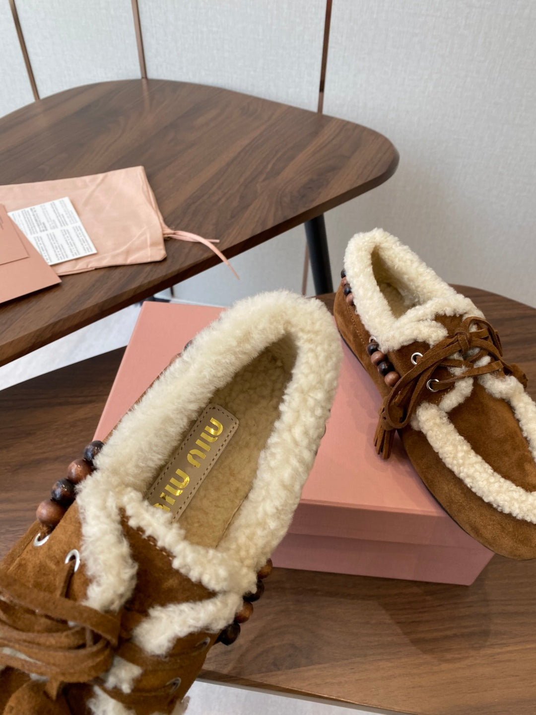 Miu Miu Pure Wool Loafer Driving Shoes – 2025SS