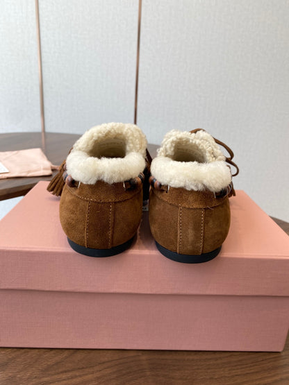 Miu Miu Pure Wool Loafer Driving Shoes – 2025SS