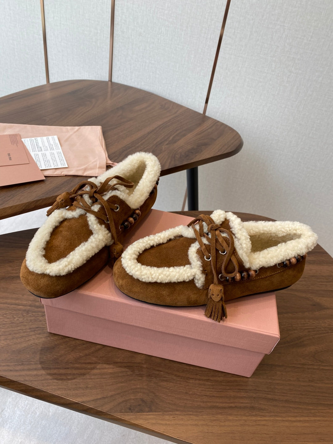 Miu Miu Pure Wool Loafer Driving Shoes – 2025SS