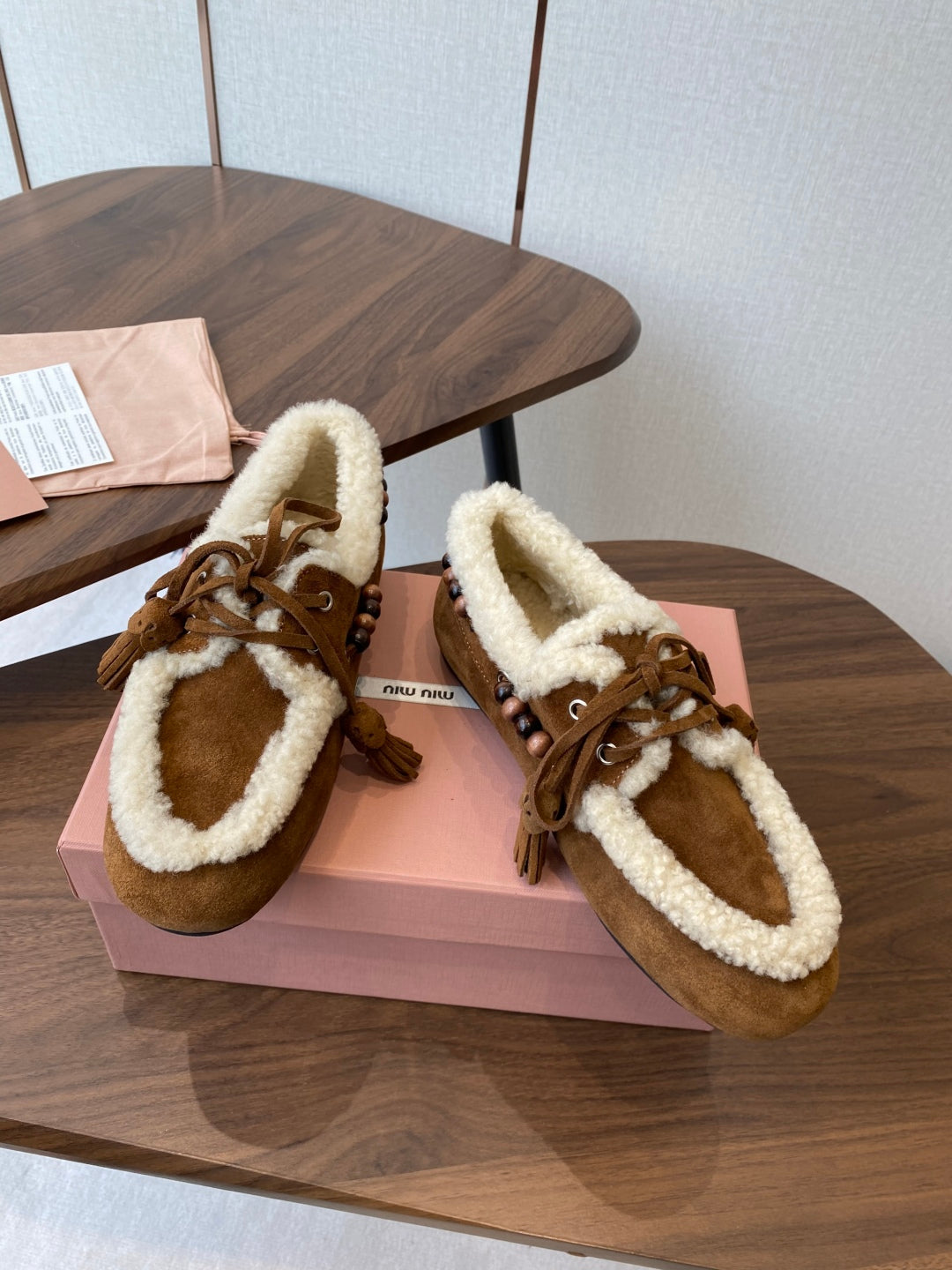 Miu Miu Pure Wool Loafer Driving Shoes – 2025SS