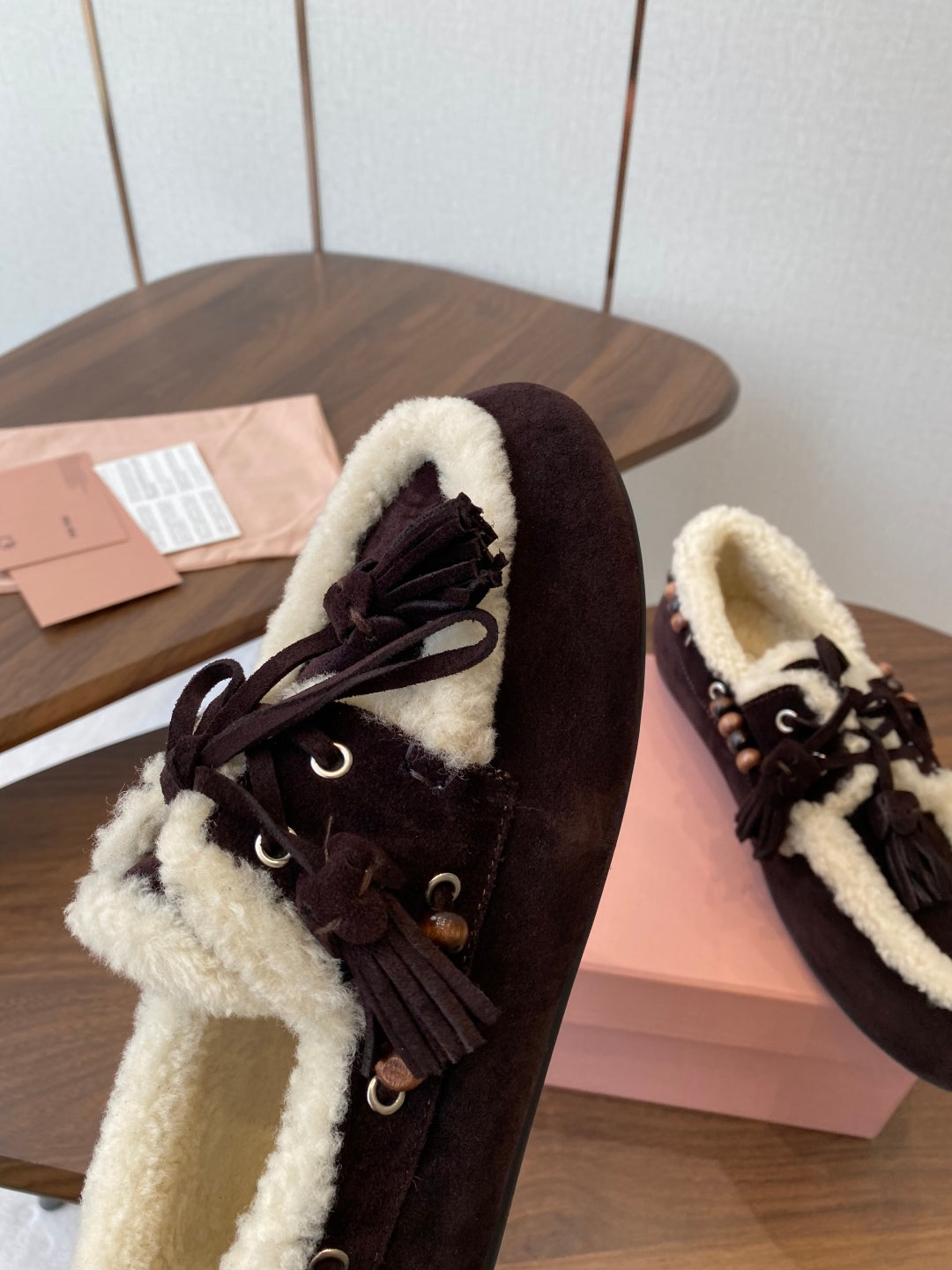 Miu Miu Pure Wool Loafer Driving Shoes – 2025SS