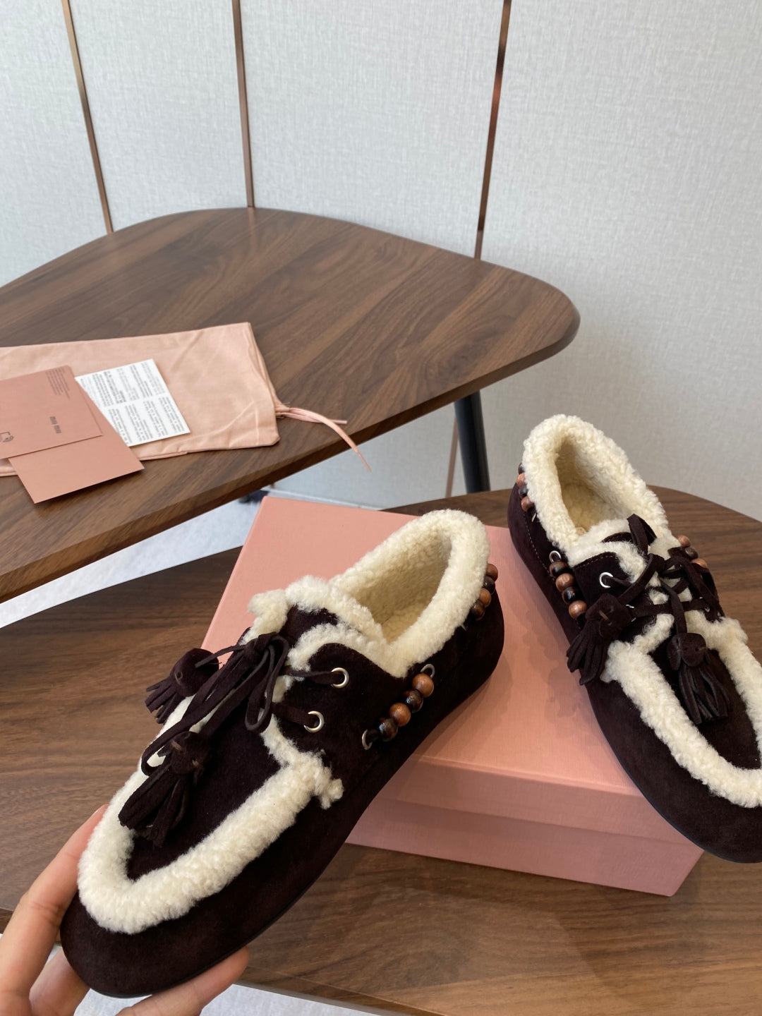 Miu Miu Pure Wool Loafer Driving Shoes – 2025SS