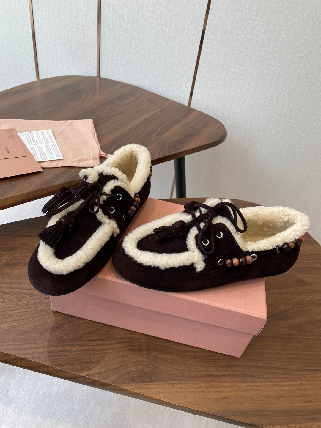 Miu Miu Pure Wool Loafer Driving Shoes – 2025SS