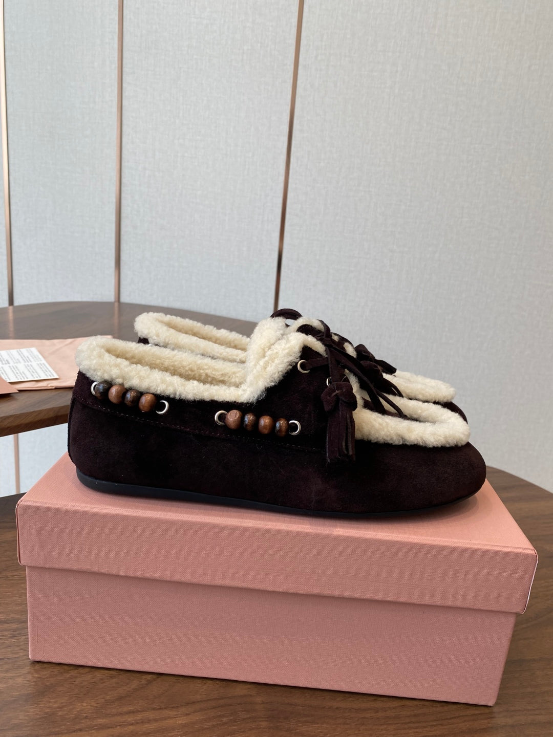 Miu Miu Pure Wool Loafer Driving Shoes – 2025SS