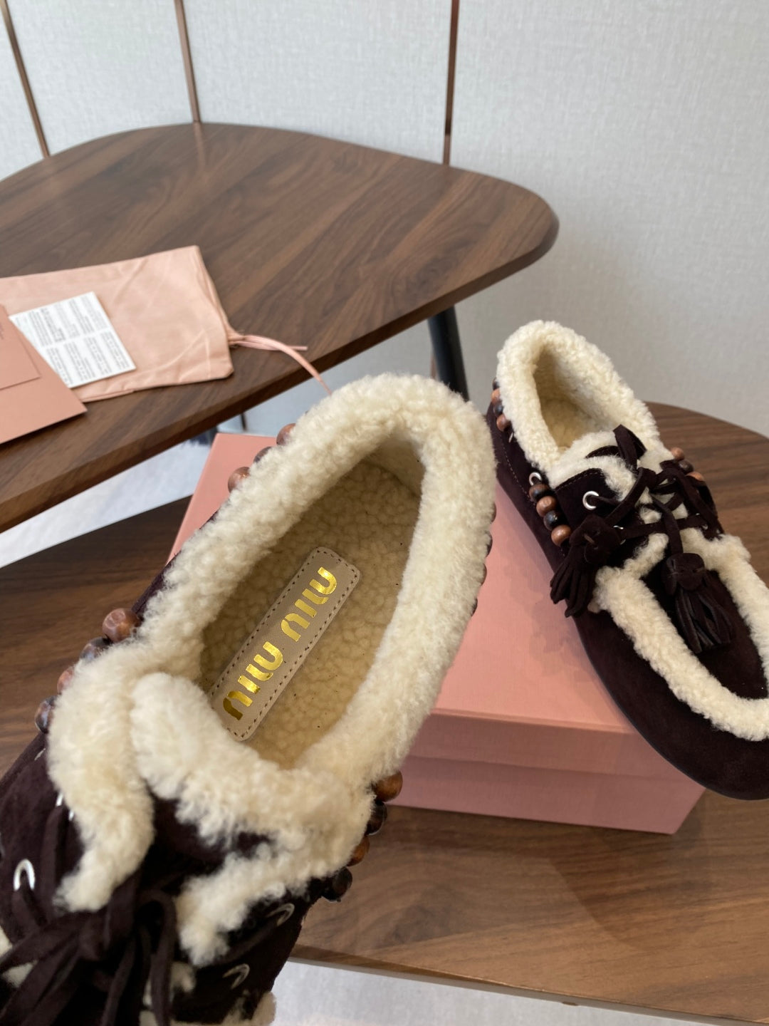 Miu Miu Pure Wool Loafer Driving Shoes – 2025SS
