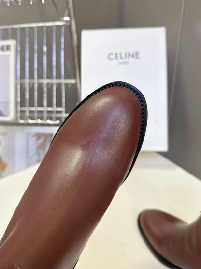 Celine Retro Triomphe Chunky Heel Ankle Boots – Autumn/Winter