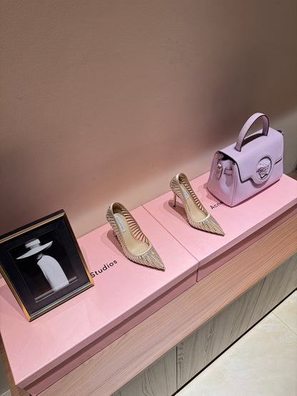 Aquazzura Sequin Butterfly Block Heel Sandals – Spring/Summer 2025 Collection