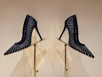 Aquazzura Sequin Butterfly Block Heel Sandals – Spring/Summer 2025 Collection