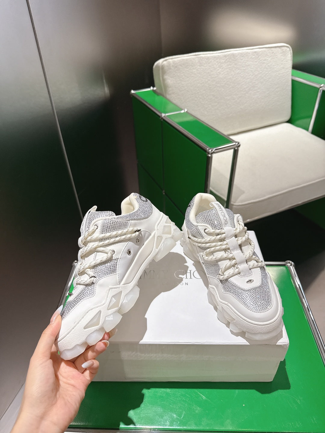 Jimmy Choo Diamond X II /M Series Dad Sneakers – 2025 Spring/Summer Collection