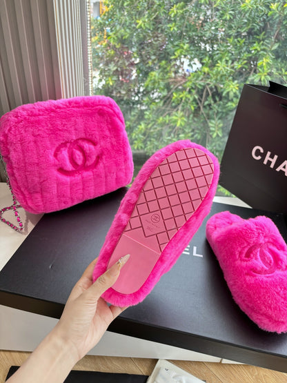 Chanel Wool Fur Slippers – 25FW