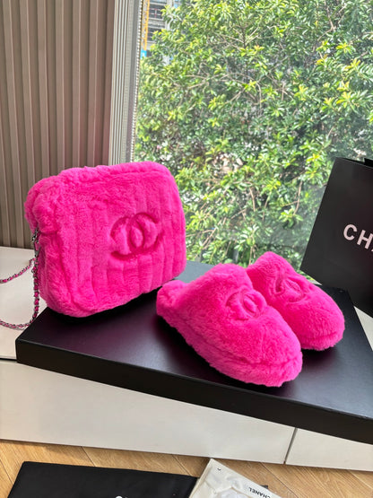 Chanel Wool Fur Slippers – 25FW