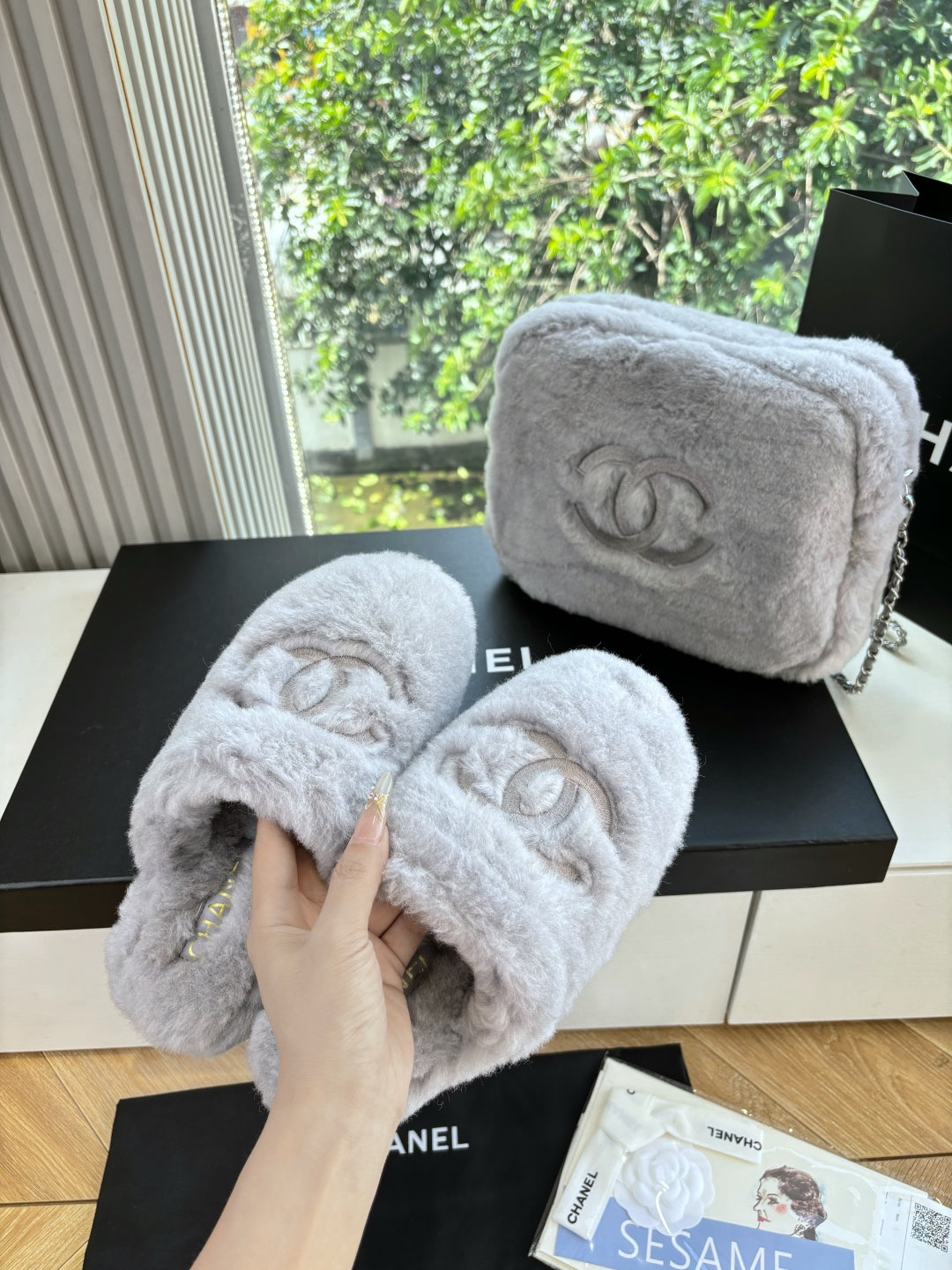 Chanel Wool Fur Slippers – 25FW