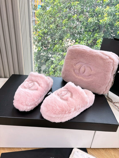 Chanel Wool Fur Slippers – 25FW