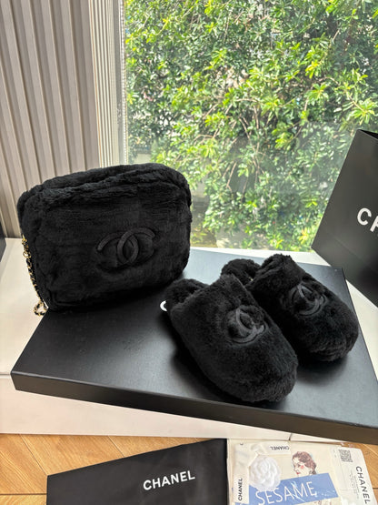 Chanel Wool Fur Slippers – 25FW