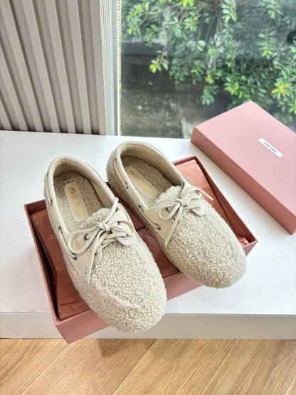 Miu Miu Horsehair Fluffy Mules – 2025SS