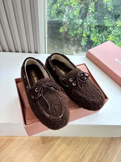 Miu Miu Horsehair Fluffy Mules – 2025SS