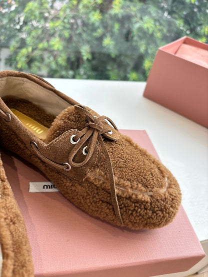 Miu Miu Horsehair Fluffy Mules – 2025SS