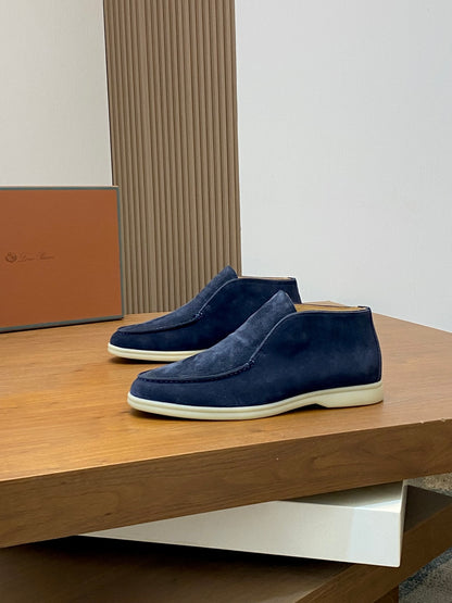 Loro Piana Suede Leather Slip-On Loafers