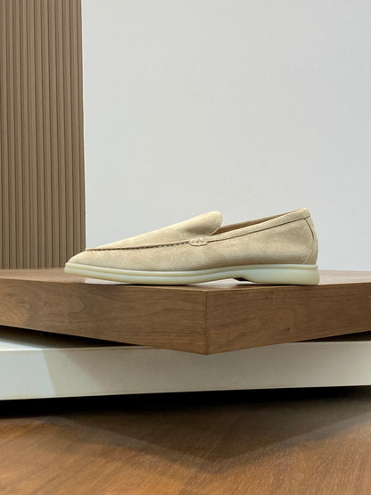 Loro Piana Suede Leather Slip-On Loafers