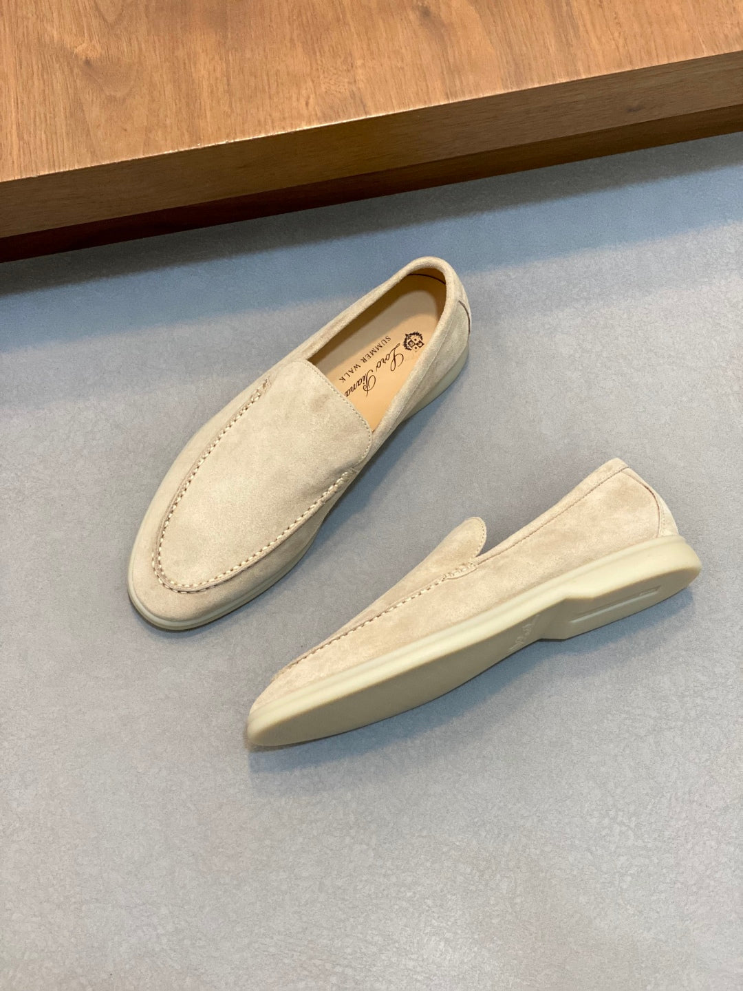 Loro Piana Suede Leather Slip-On Loafers