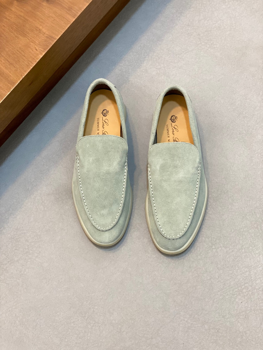 Loro Piana Suede Leather Slip-On Loafers