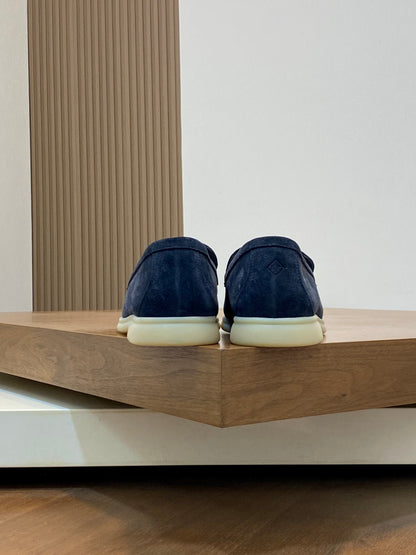Loro Piana Suede Leather Slip-On Loafers