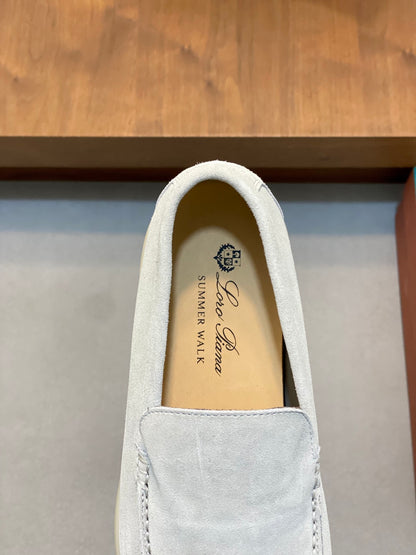 Loro Piana Suede Leather Slip-On Loafers